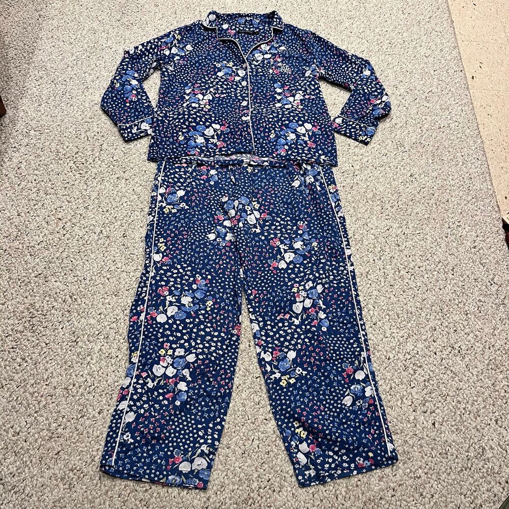 Lauren Ralph Lauren Floral Pajama Set Sz M Cozy Cottagecore Classic Cottan